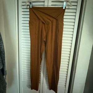 Aerie OFFLINE Real Me Xtra Crossover Brown/Burnt Orange Pocket Leggings